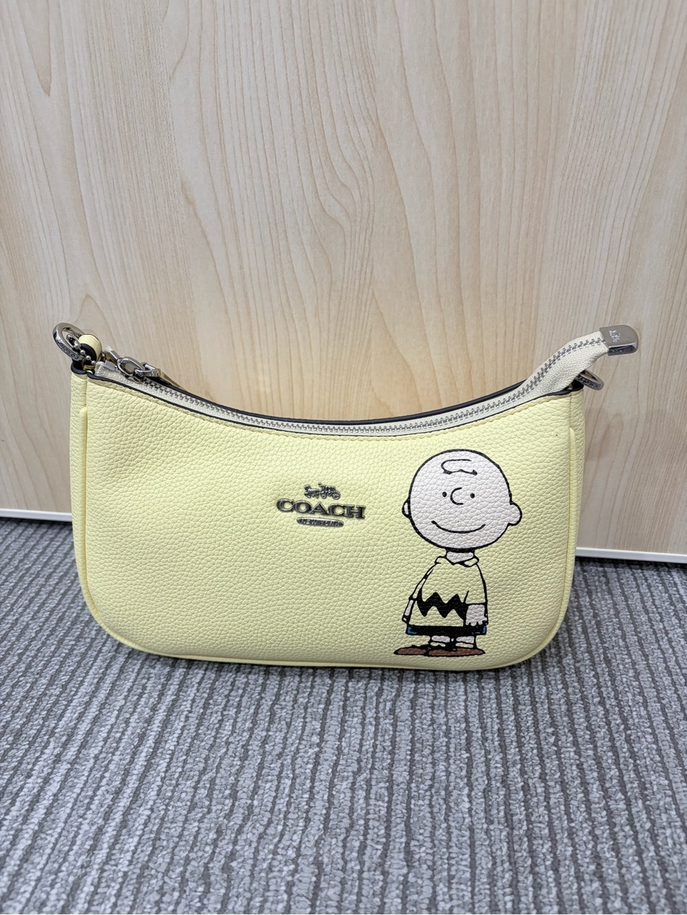 Coach Yellow Charlie Brown Leather Shoulder Bag